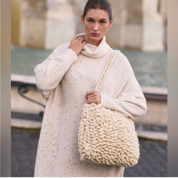 NWT Mango Terry Wool Bag - Picture 5 of 5